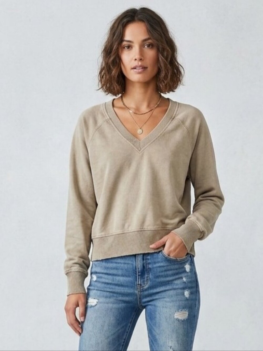 Jane And Delancy Tan Oversized Sweater